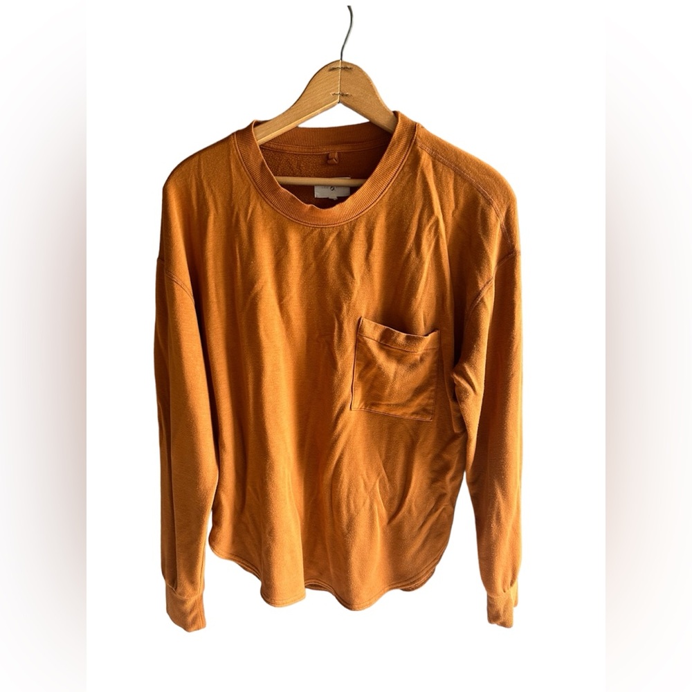 Lou & Grey, burnt orange crew neck pullover, size small